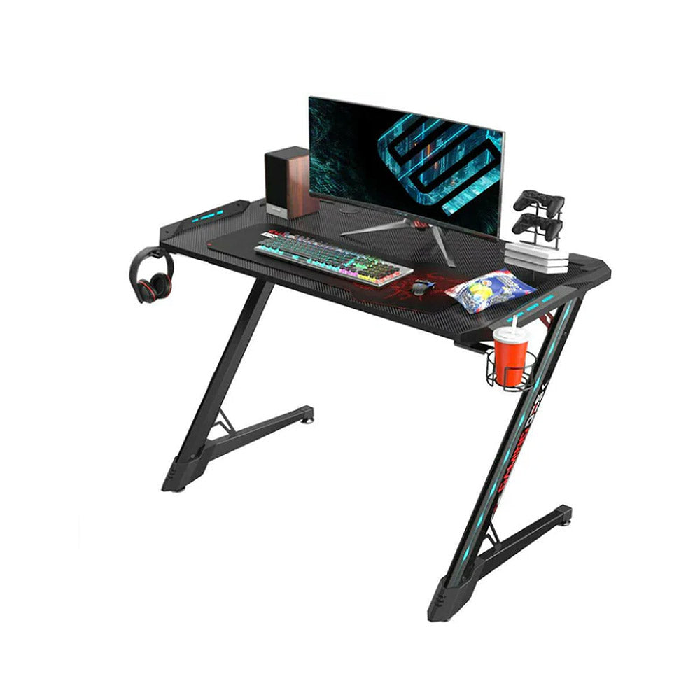 Eureka Ergonomic Z1-S PRO Gaming Desk With RGB Lights - Black (Dimension: 113x61.5CM)