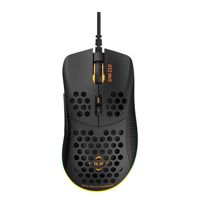 Deltaco Gaming DM210 Lightweight Gaming Mouse, RGB, Black